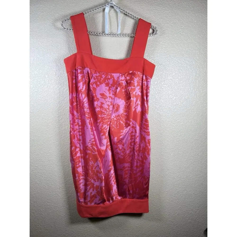 Diane von‎ Furstenberg Payne Sz 6 Red and Pink Floral Sleeveless Mini Dress